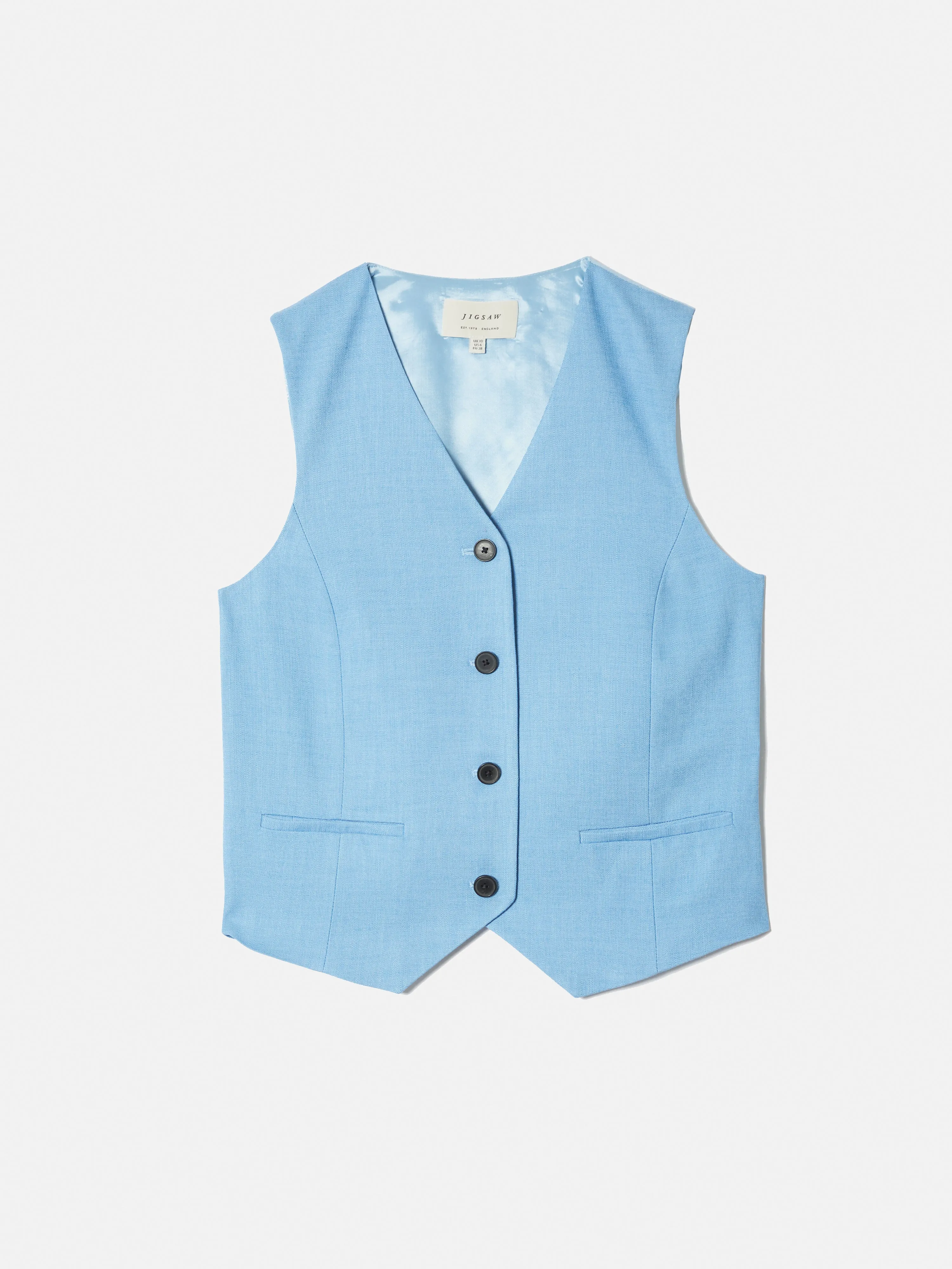 Hopsack Tailored Waistcoat | Blue