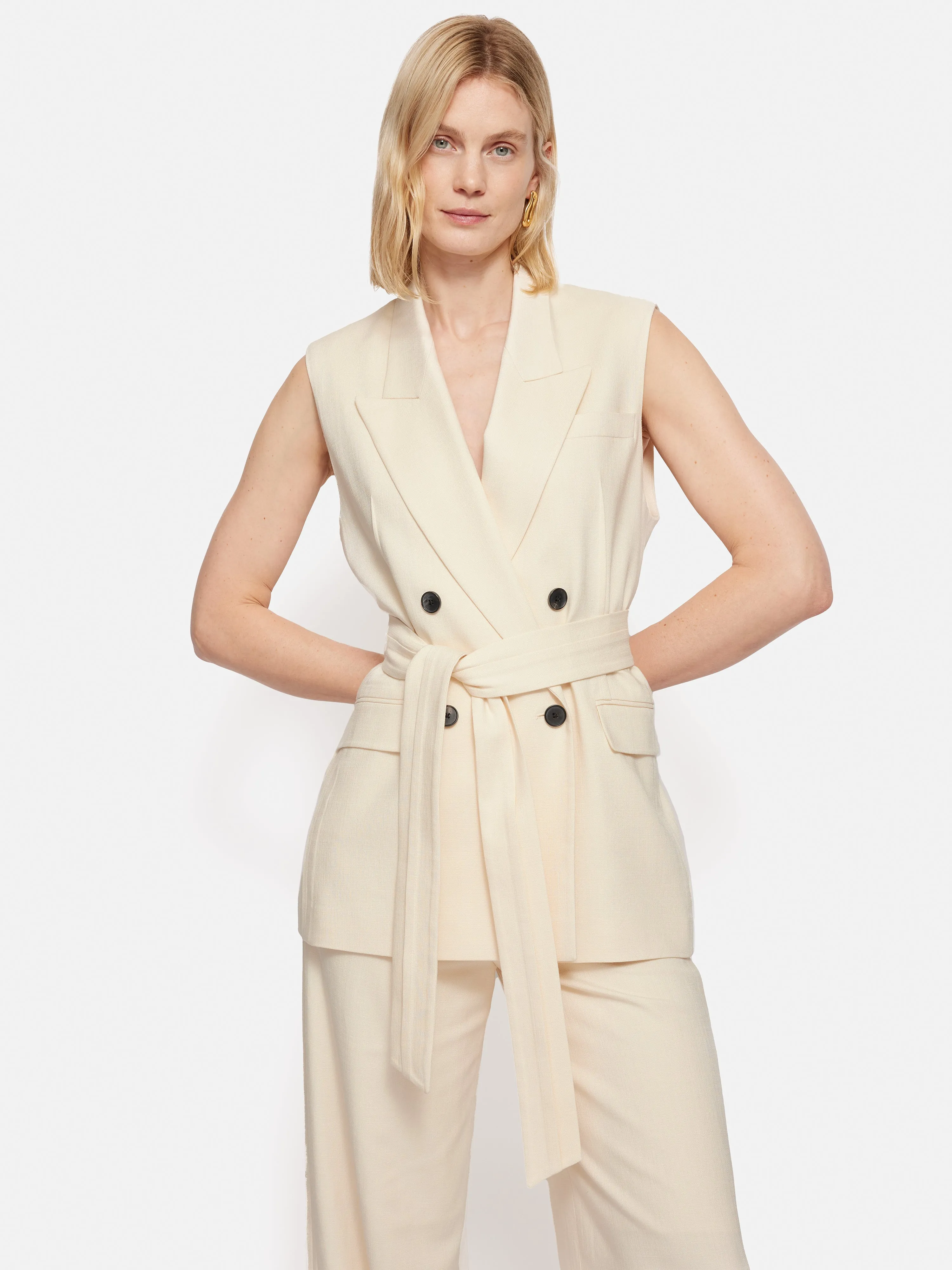 Hopsack Tatton Waistcoat | Cream