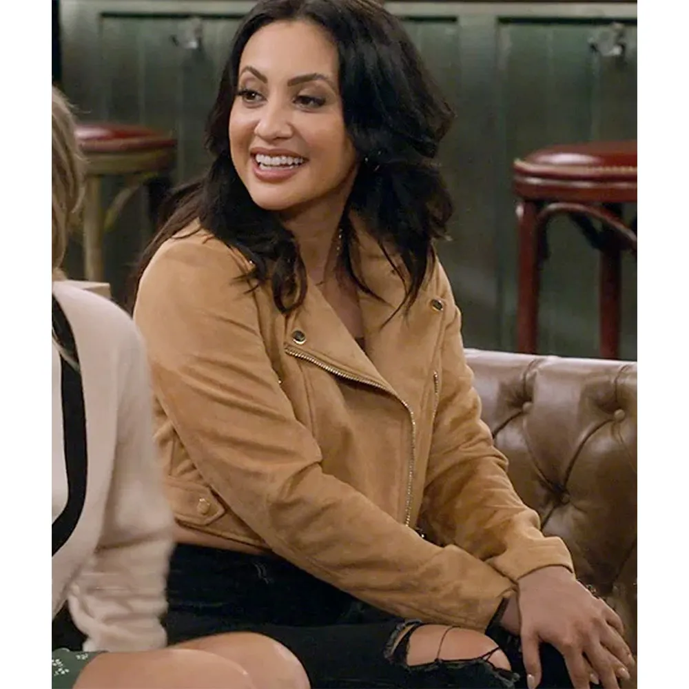 How I Met Your Father Francia Raisa Suede Cropped Jacket