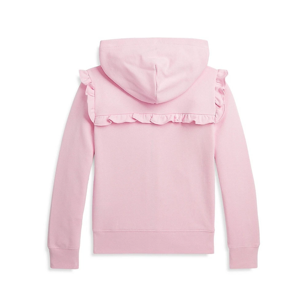 Hudson's Bay Girl's Ruffled Terry Full-Zip Hoodie