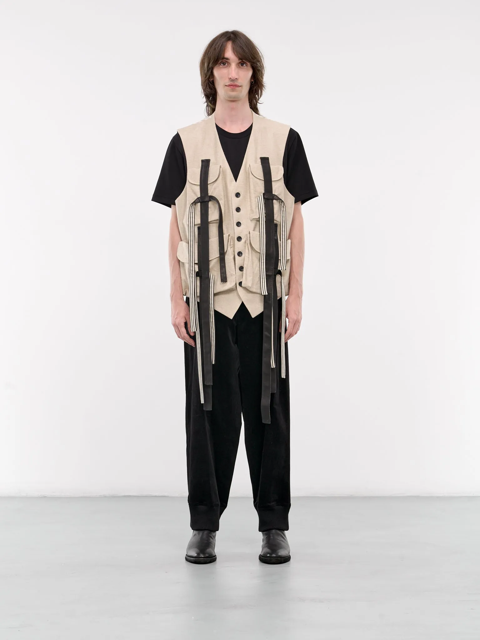 I-Long Belt Vest (HO-V16-044-1-BEIGE)
