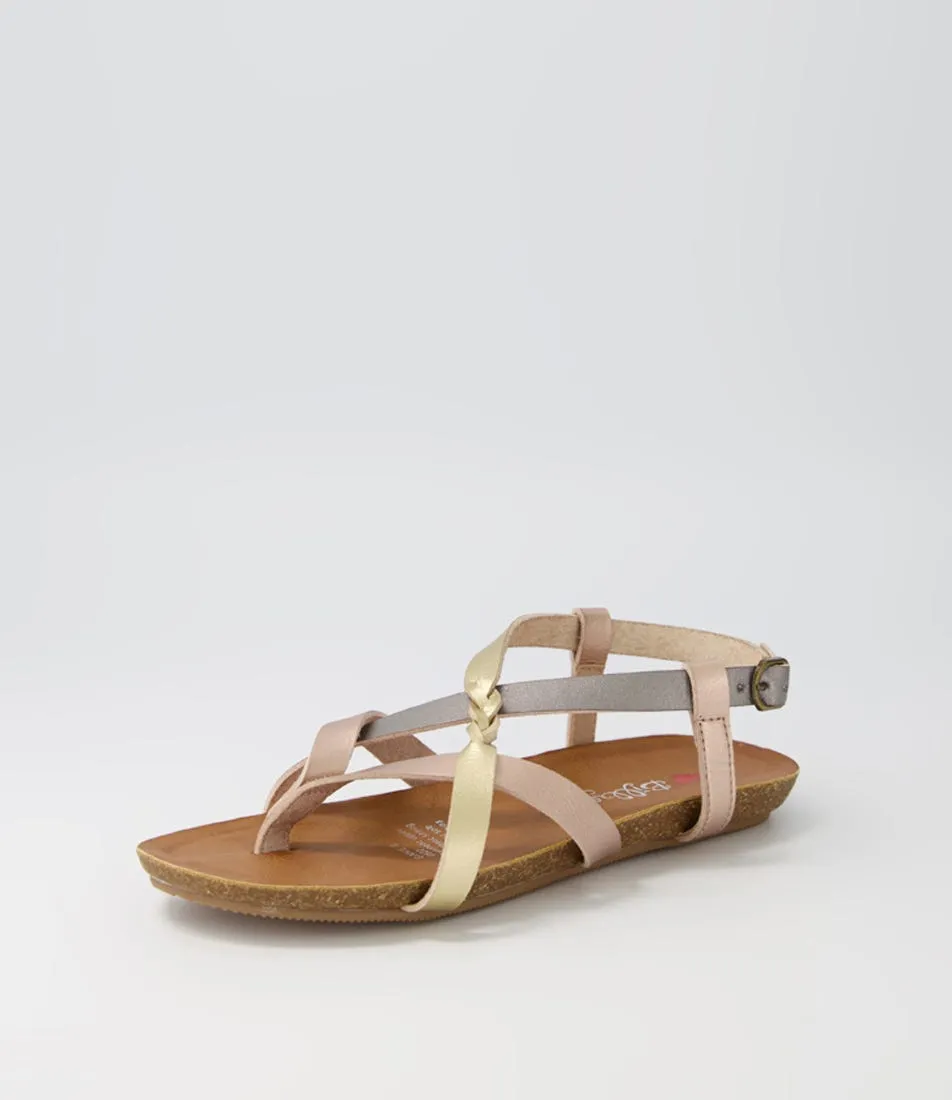 I LOVE BILLY Ginnie Pewter Gold Rose Gold Sandals