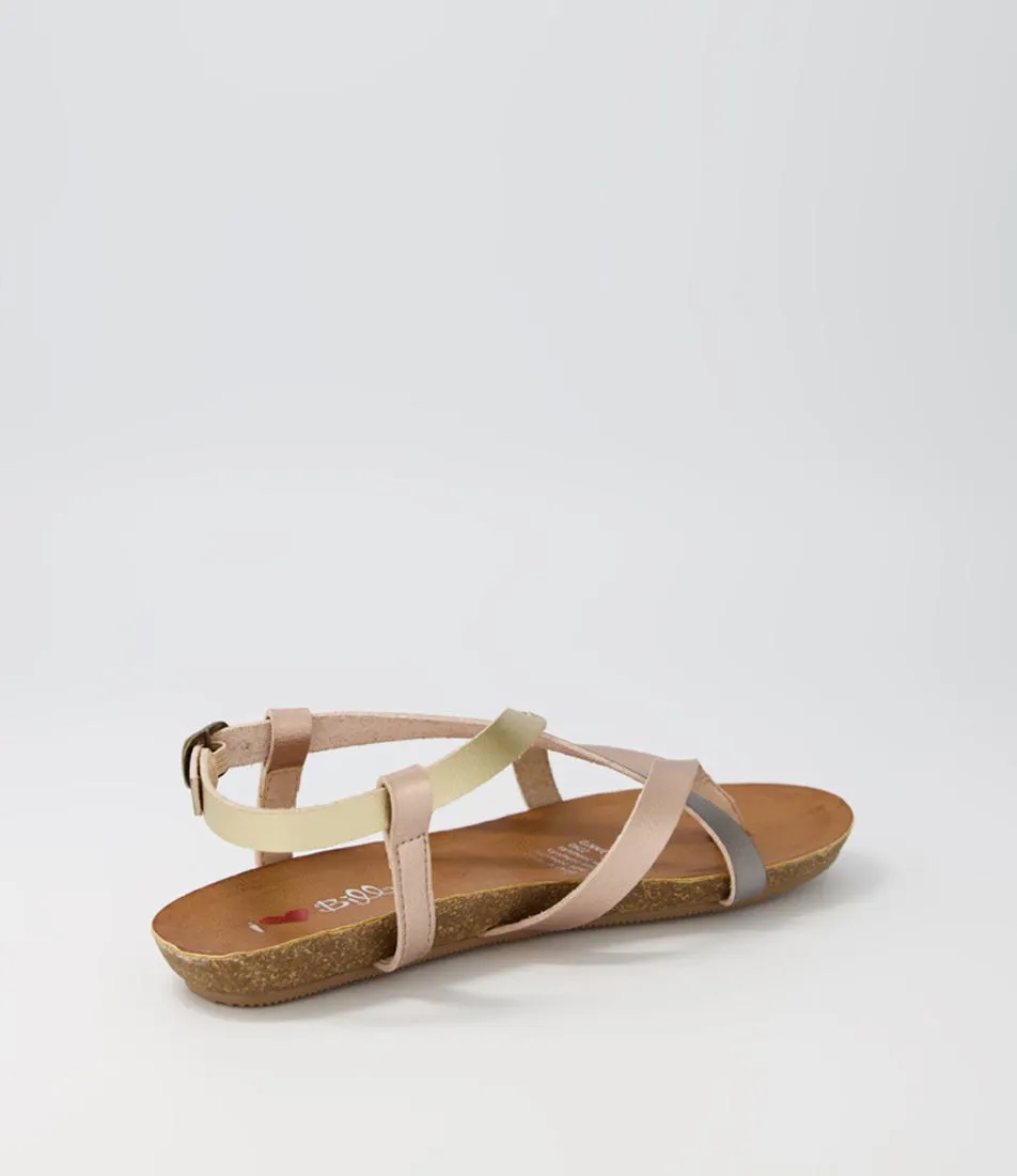 I LOVE BILLY Ginnie Pewter Gold Rose Gold Sandals