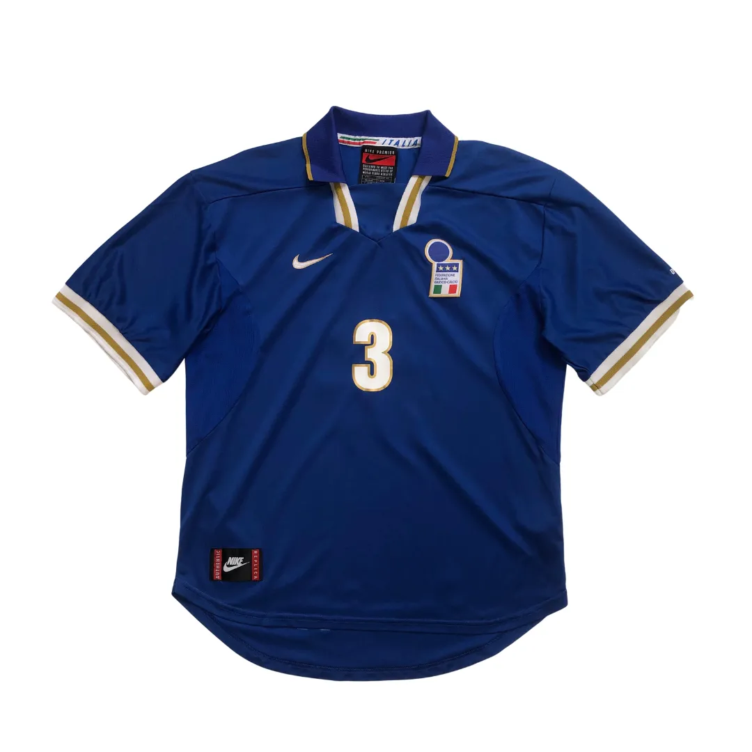 Italy Maldini 1996/1997 Nike Original Home Football Shirt Large