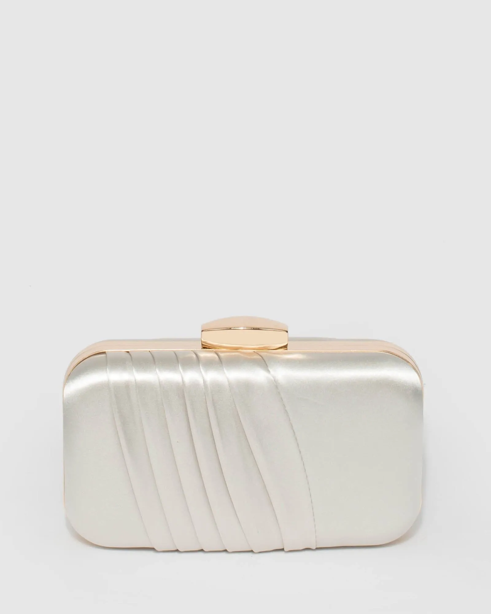 Ivory Giovanna Pleat Clutch Bag
