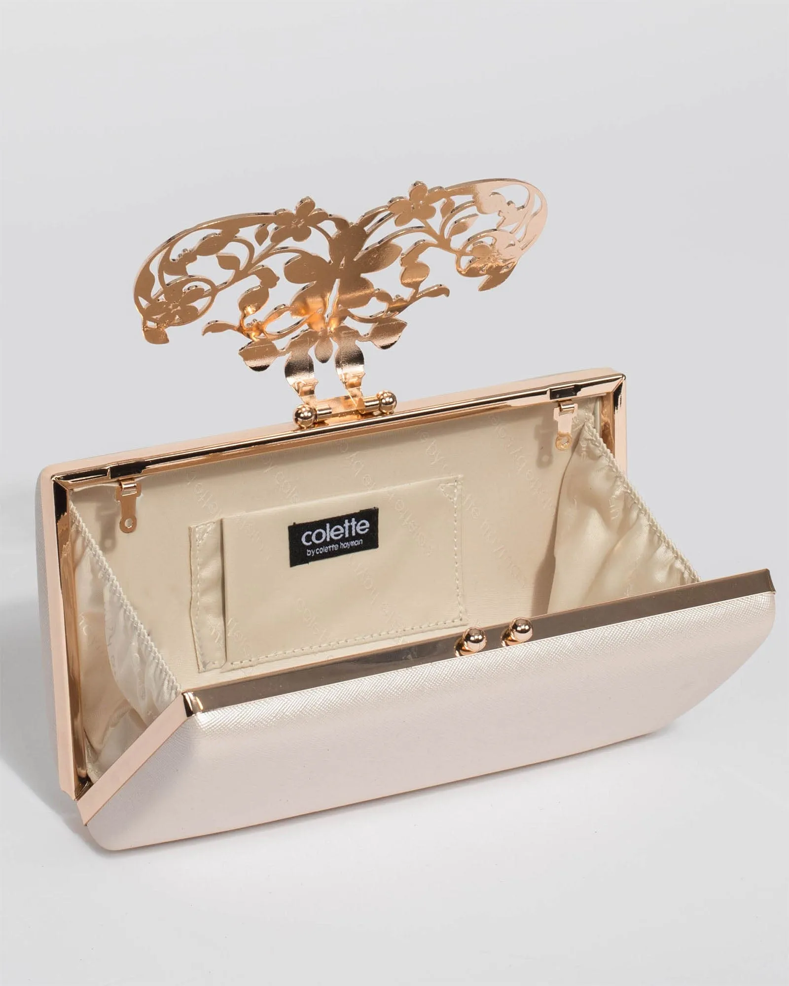 Ivory Victoria Clip Clutch Bag