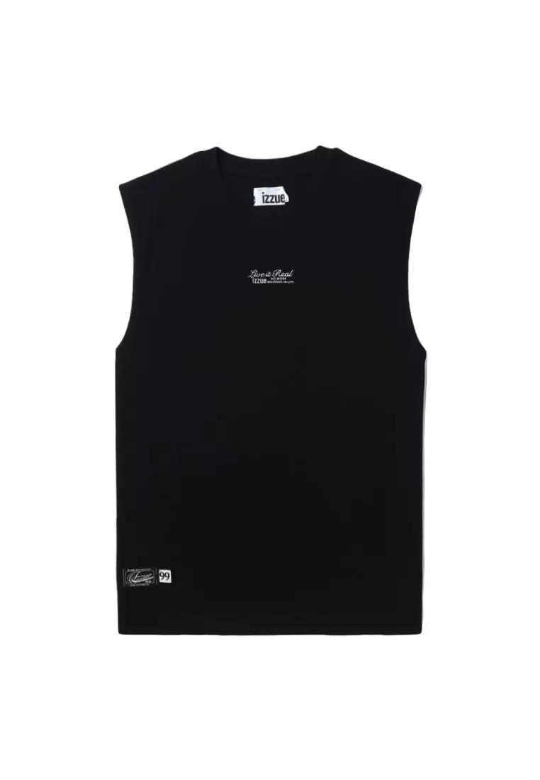 izzue Slogan embroidered tank top