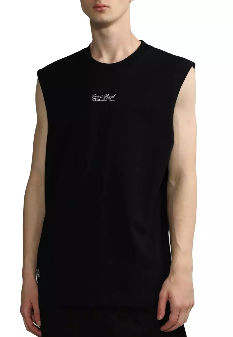 izzue Slogan embroidered tank top