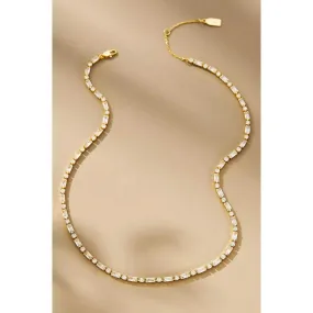 Jackie Mack Alpha Tennis Necklace Gold