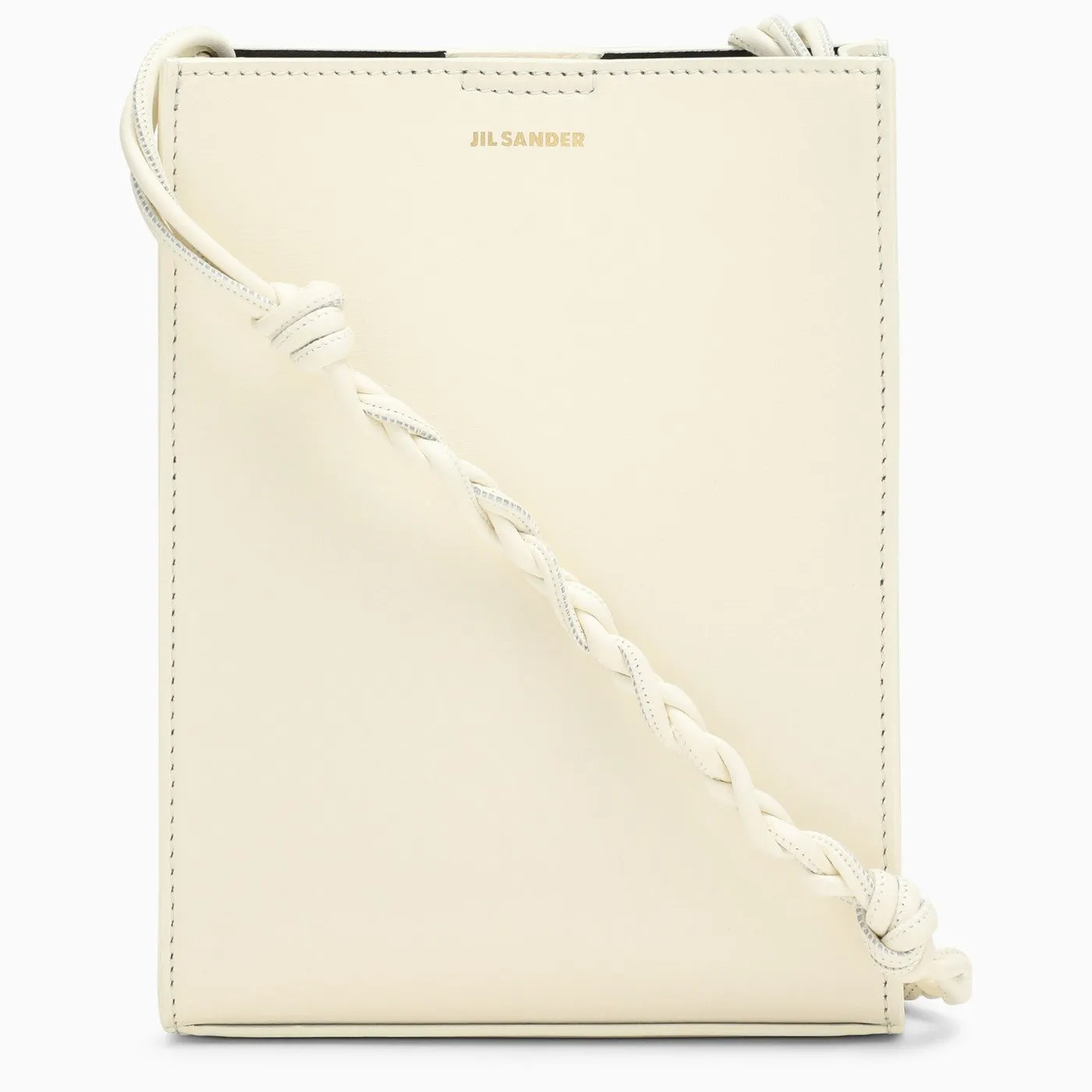 Jil Sander    Jil Sander Tangle Ivory Leather Shoulder Bag