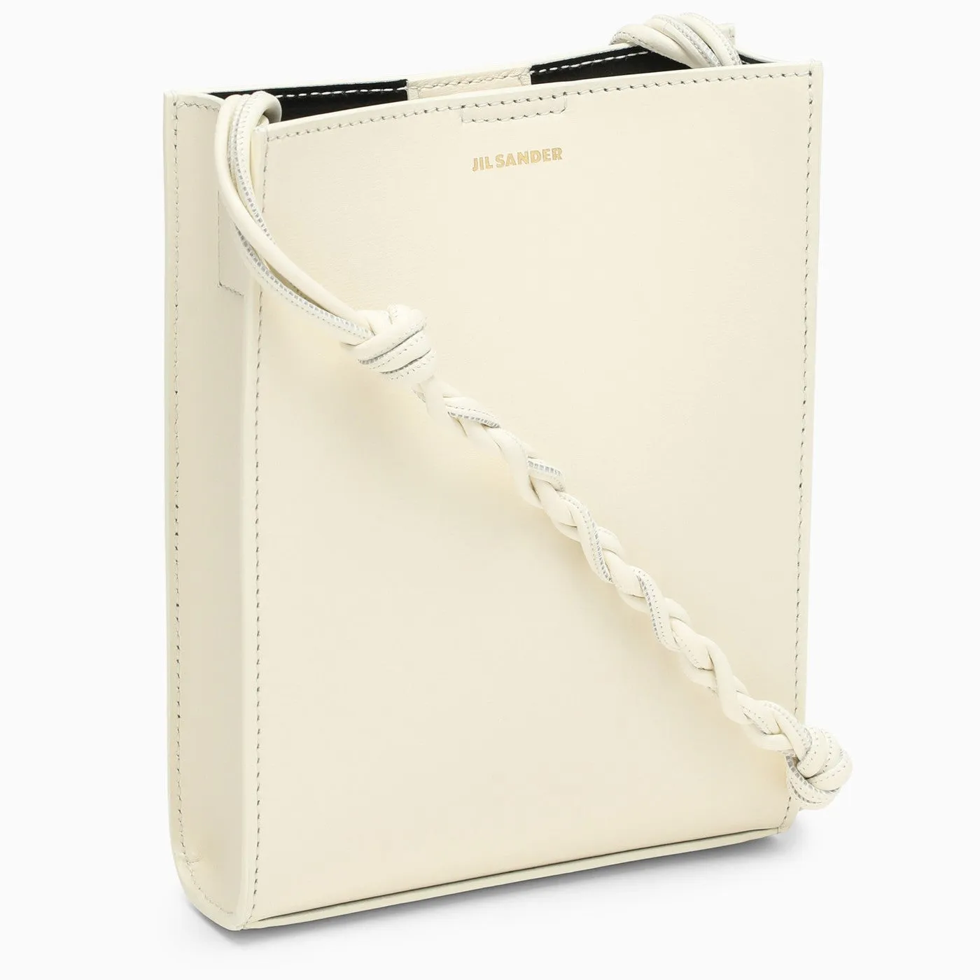 Jil Sander    Jil Sander Tangle Ivory Leather Shoulder Bag