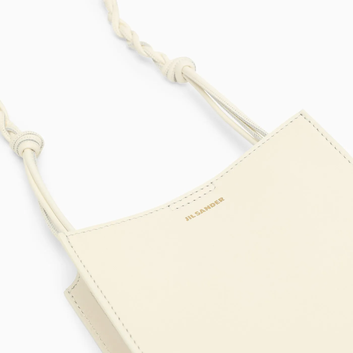 Jil Sander    Jil Sander Tangle Ivory Leather Shoulder Bag