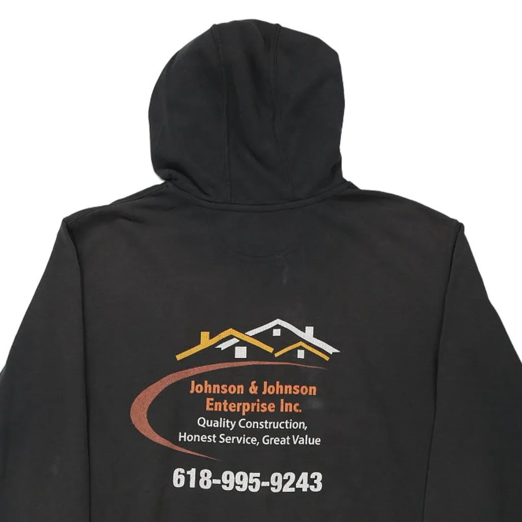 Johnson & Johnson Enterprise Carhartt Graphic Hoodie - XL Black Cotton Blend
