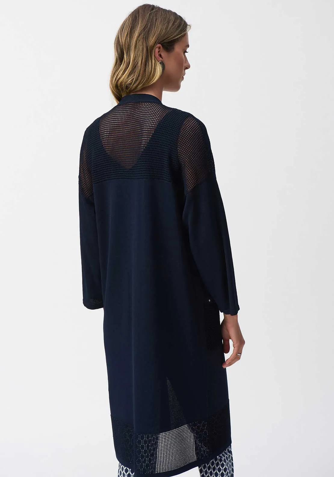 Joseph Ribkoff Wide Knit Cardigan, Navy