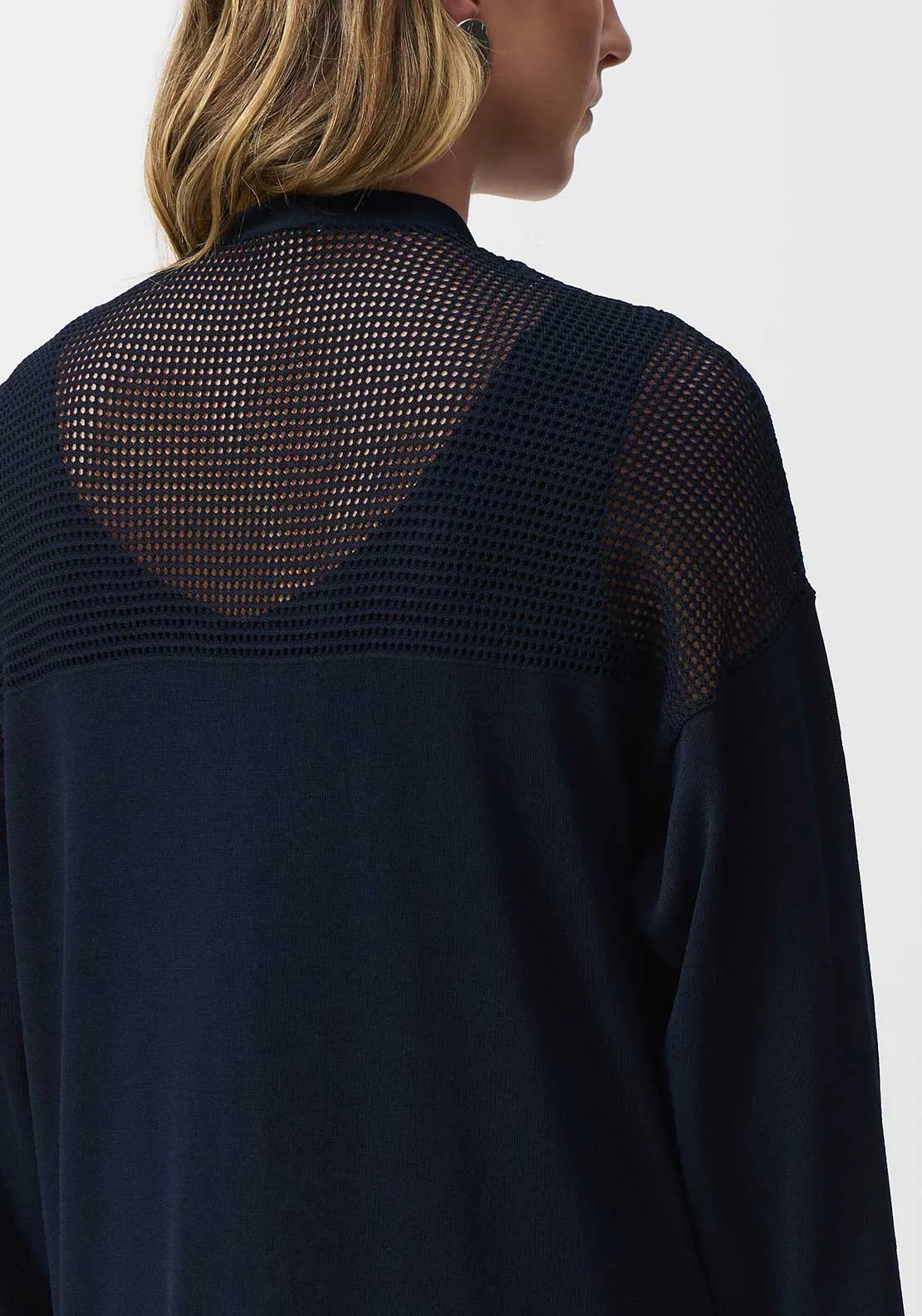 Joseph Ribkoff Wide Knit Cardigan, Navy