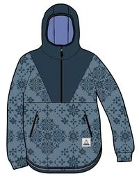 Juana Recycled Polar Hooded Fleece - Large Tile Washed Blue