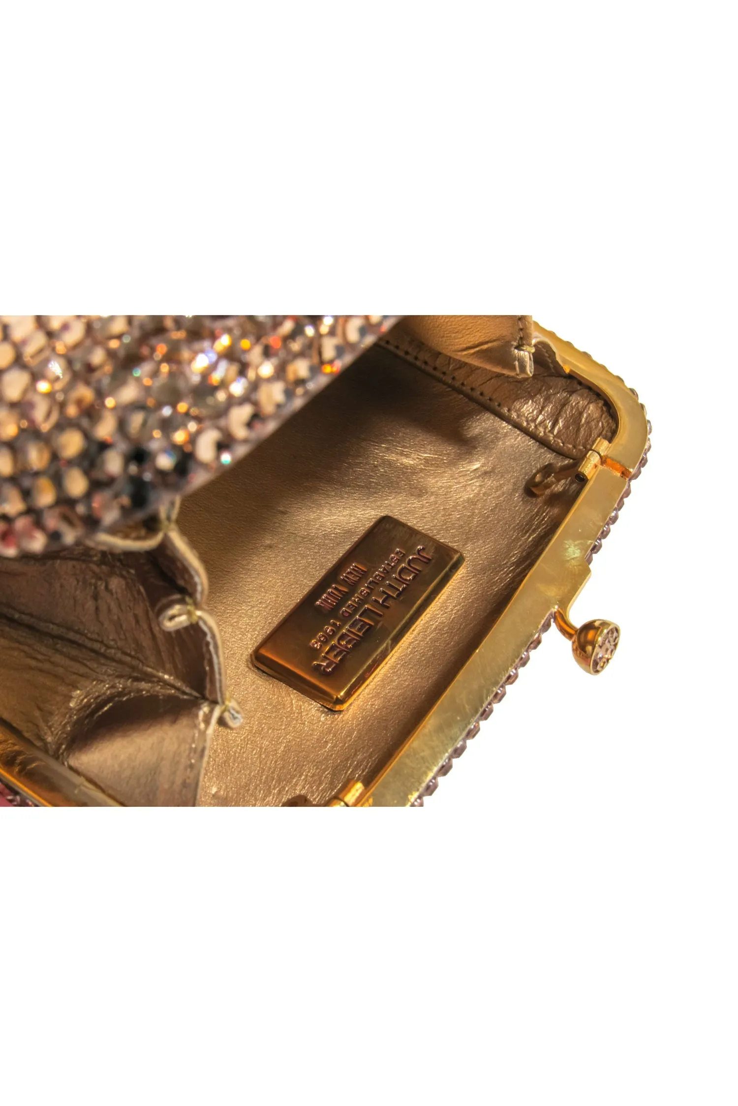 Judith Leiber - Crystal Mini Clutch w/ Gold Chain Strap