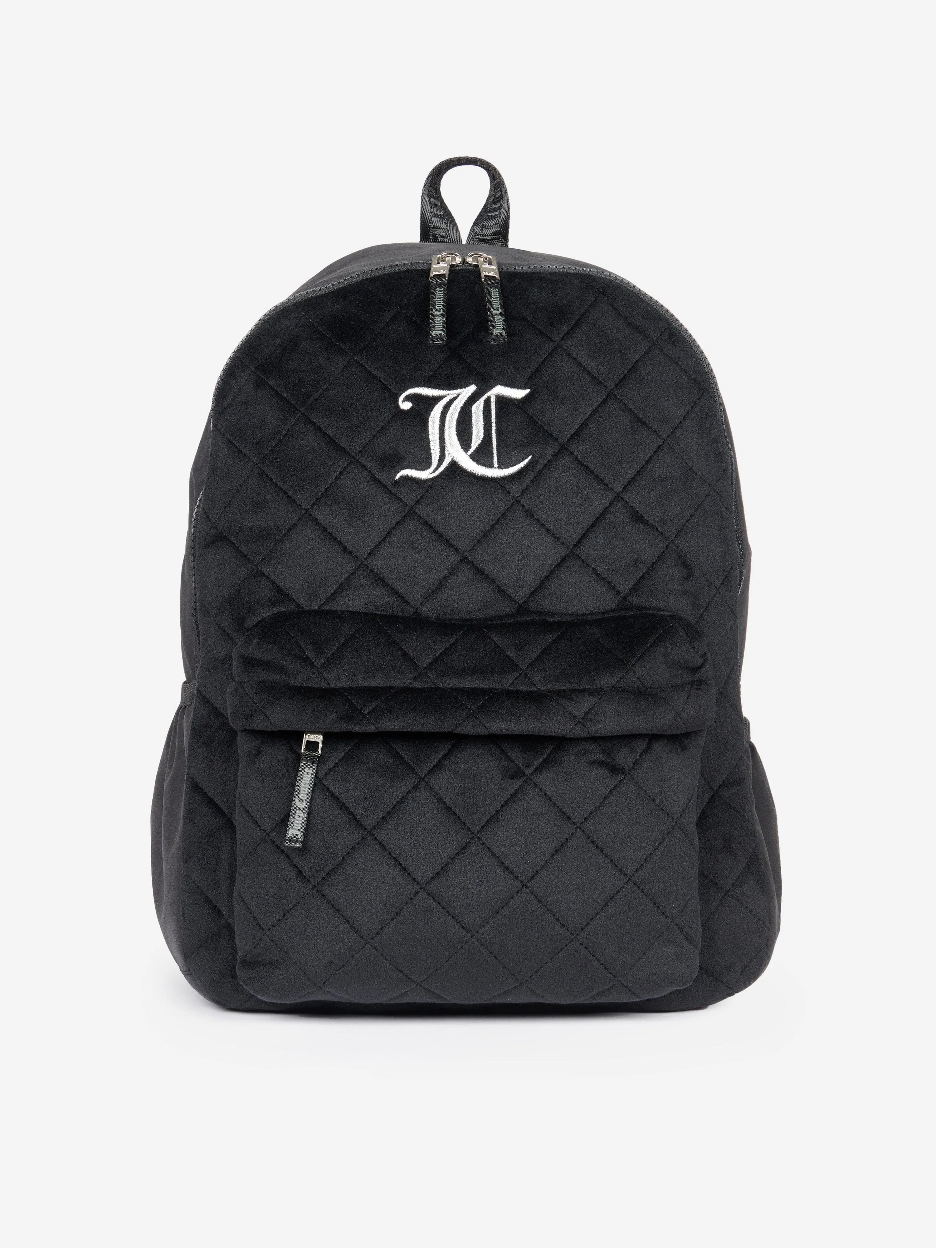 Juicy Couture Girls Quilted Velour Backpack in Black (42cm)