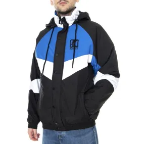 Karl Kani Mens Og Padded Block Windrunner Black / Blue / White Hooded Jacket 