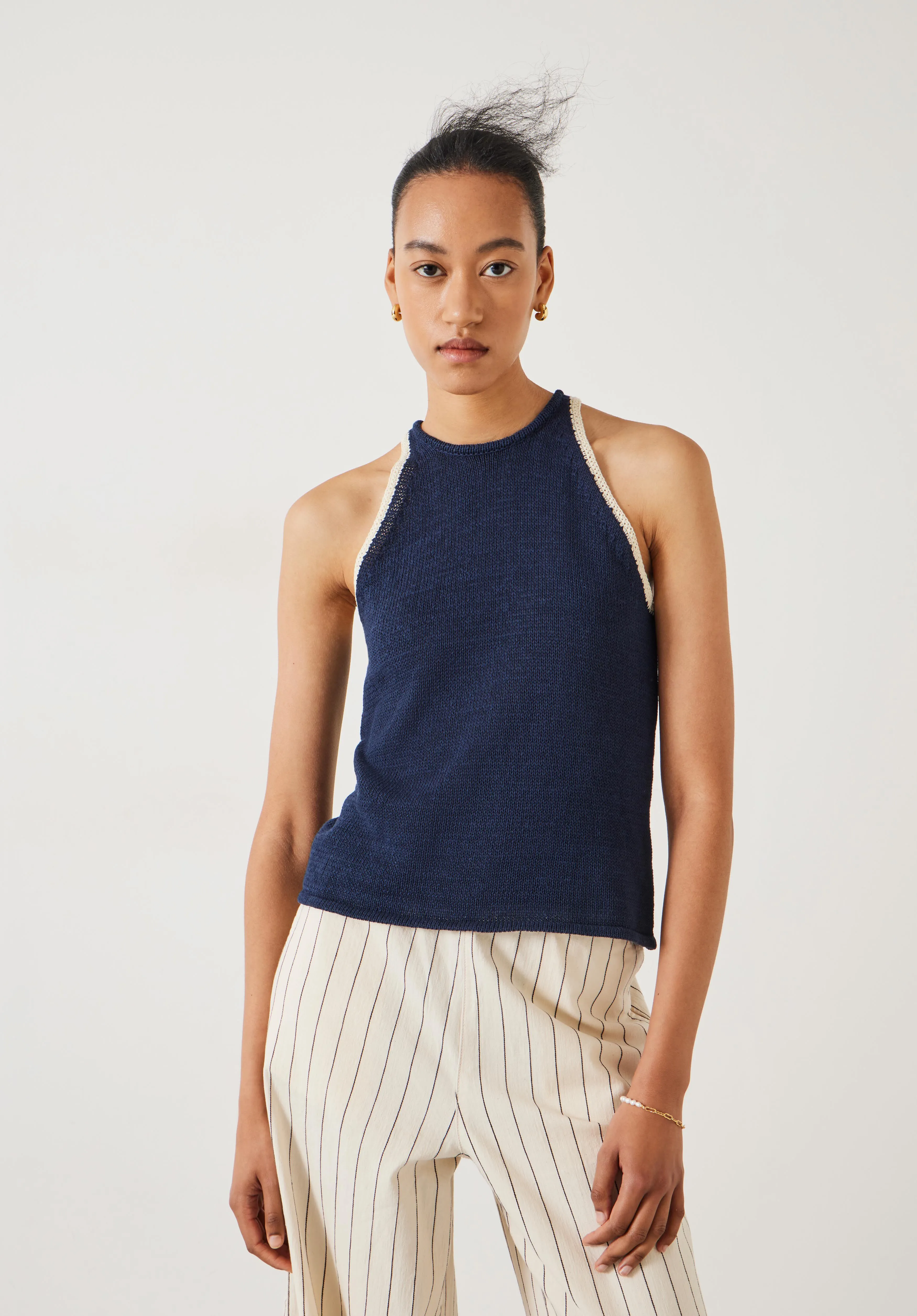 Keekee Contrast Stitch Knitted Vest Top