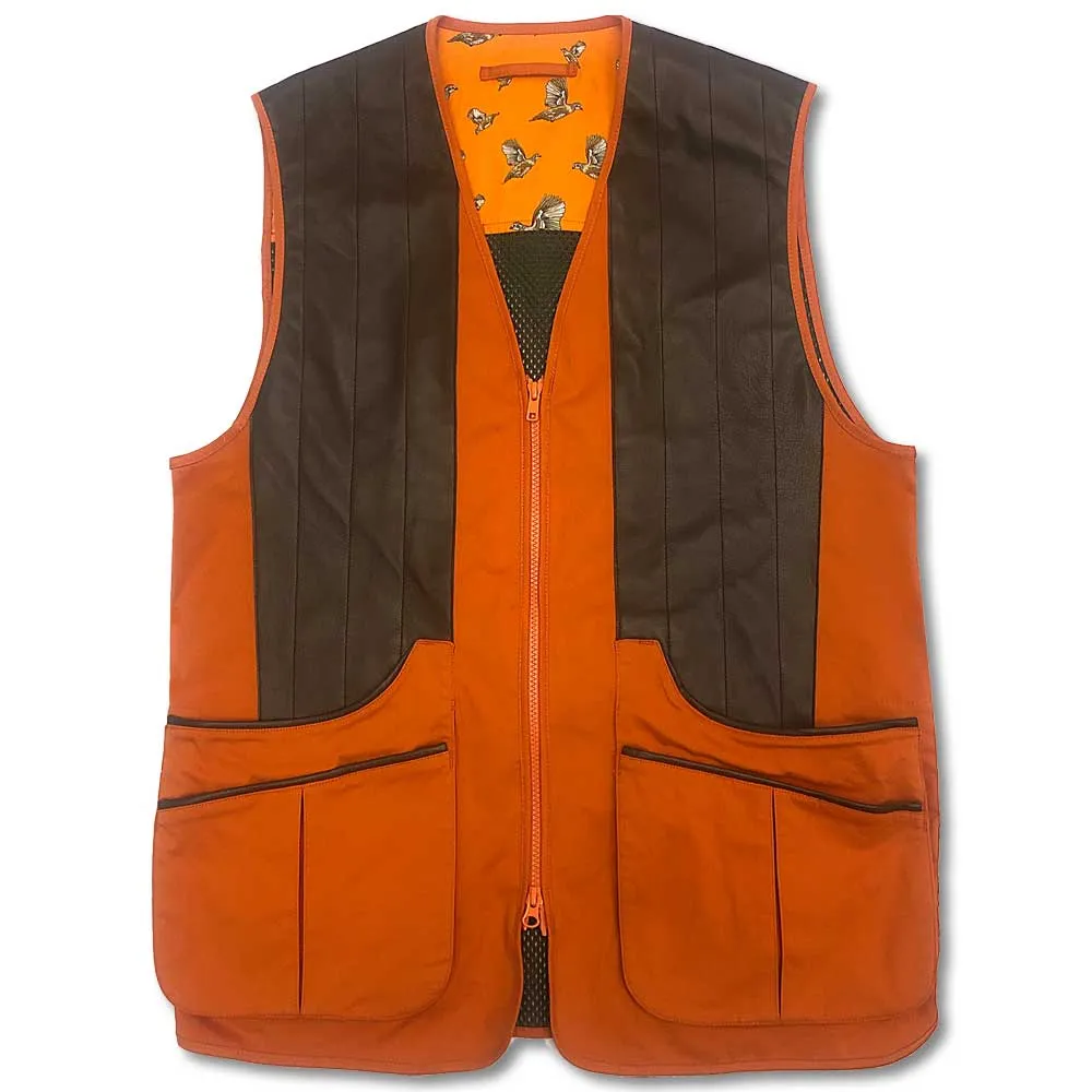 Kevin's Finest Windsor Men's Stretch Cotton/Leather Front Shooting Vest