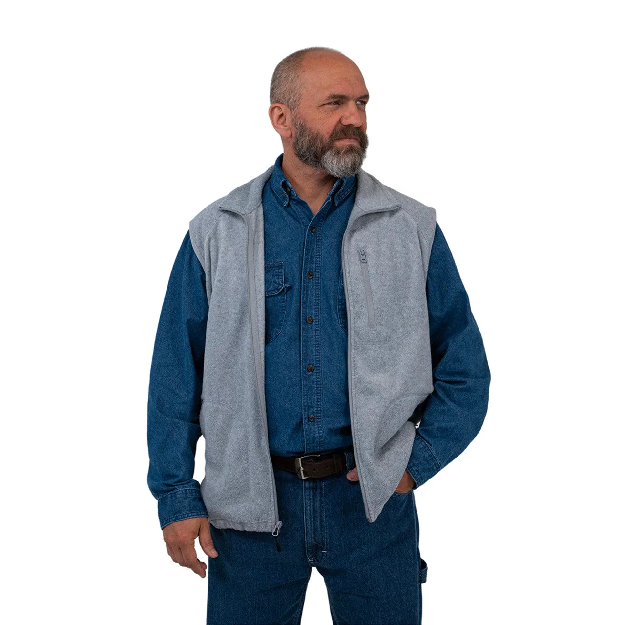 Key Glacier Fleece Vest - Unisex Size 2XLR Light Gray