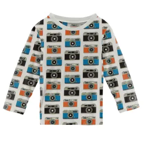 Kickee Pants Print Long Sleeve Easy Fit Crew Neck Tee - Mom's Camera
