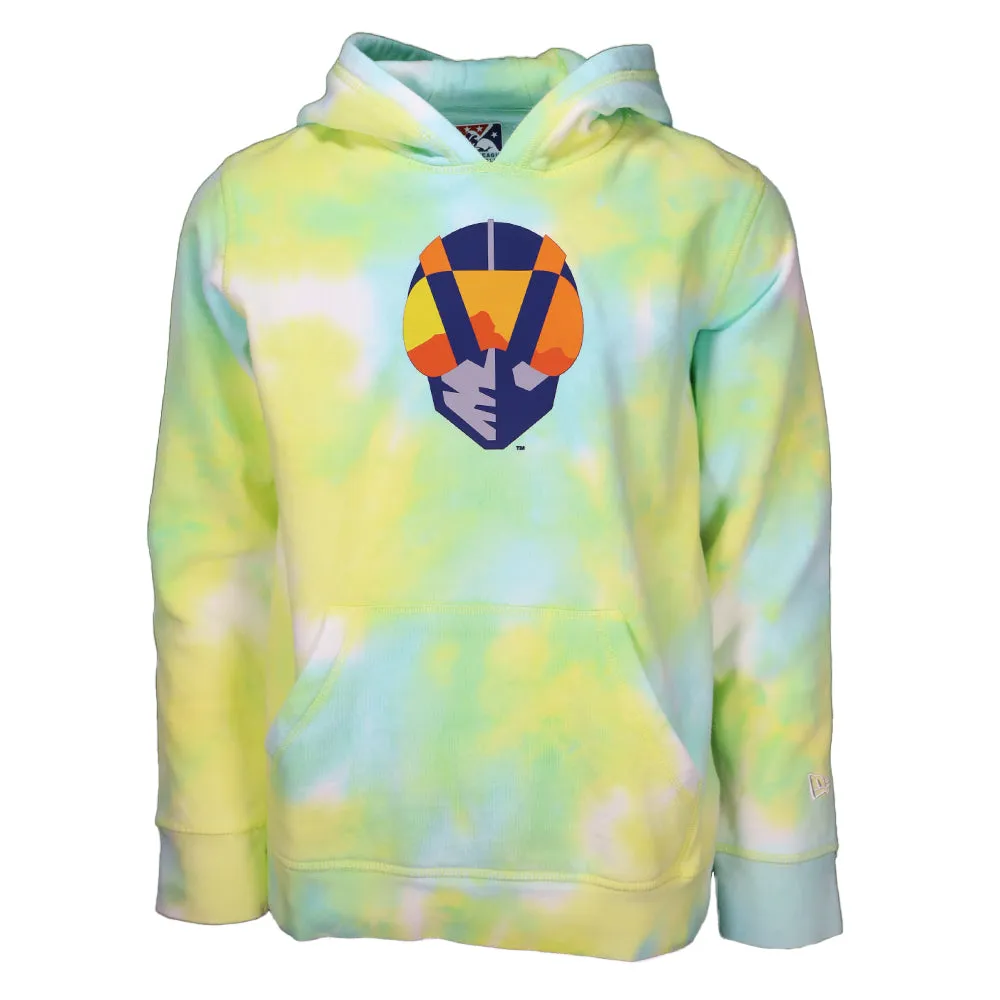 Kids' Las Vegas Aviators New Era Aviator Green/Yellow/Teal Tie Dye Fleece Hoodie