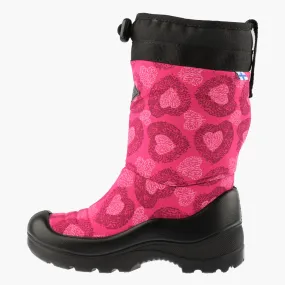 Kids winter boots Lumilukko, Pink Heart