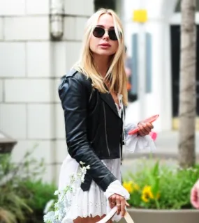 Kimberley Garner Blue Bird Cafe Leather Jacket 2022