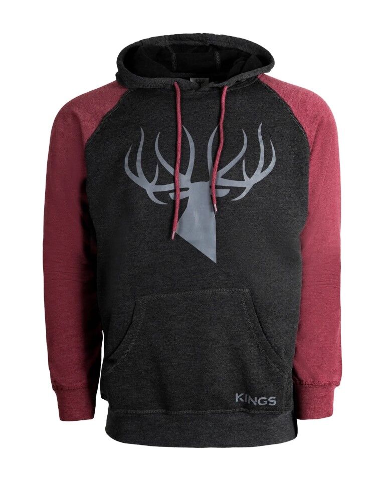 King's Camo Men's Logo Triblend Fleece Hoodie in Charcoal/Maroon