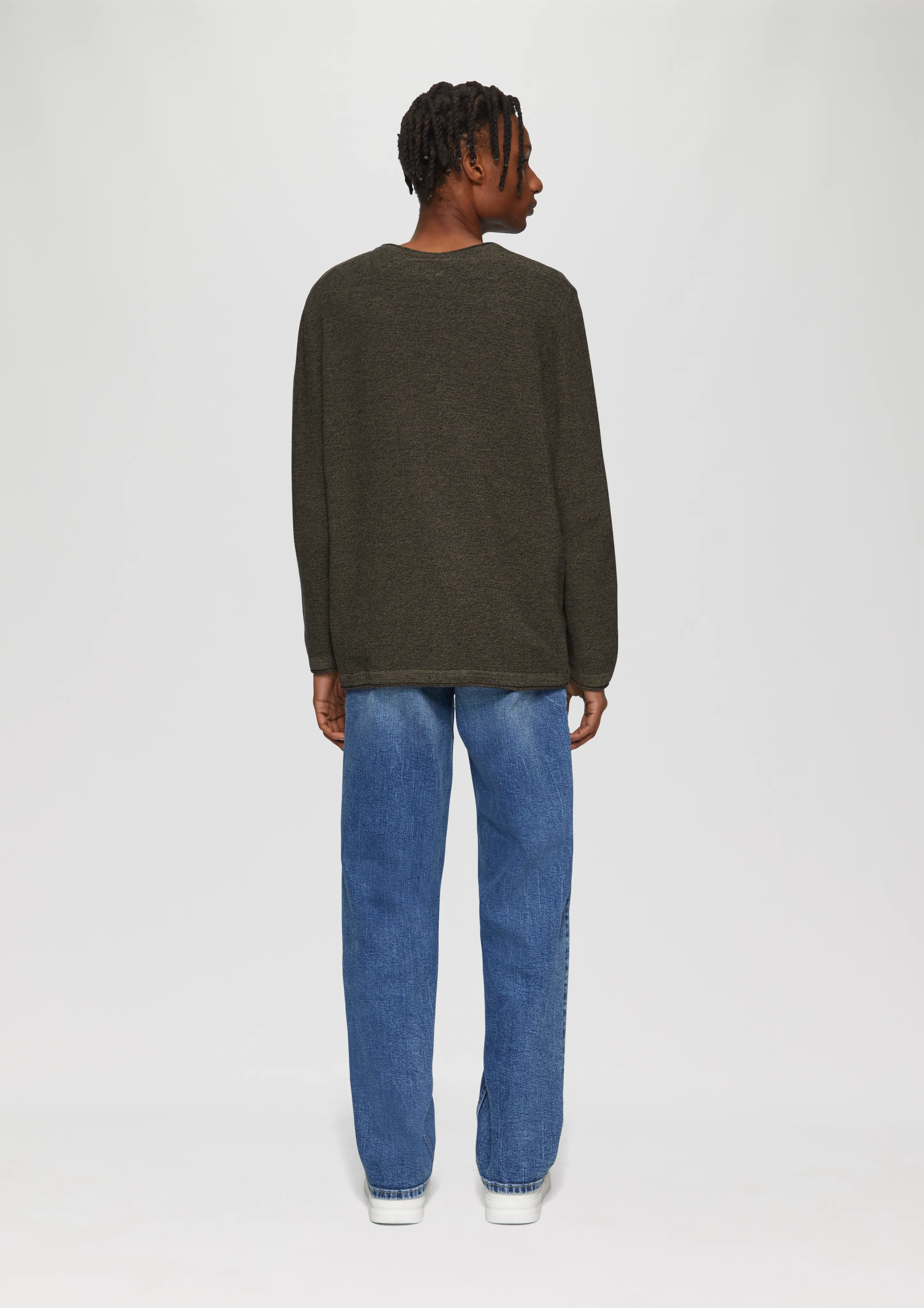 Knit jumper made of melange yarn