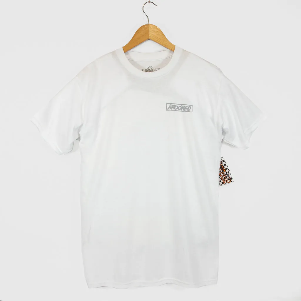 Krooked Skateboards - Moonsmile Raw T-Shirt - White / Grey