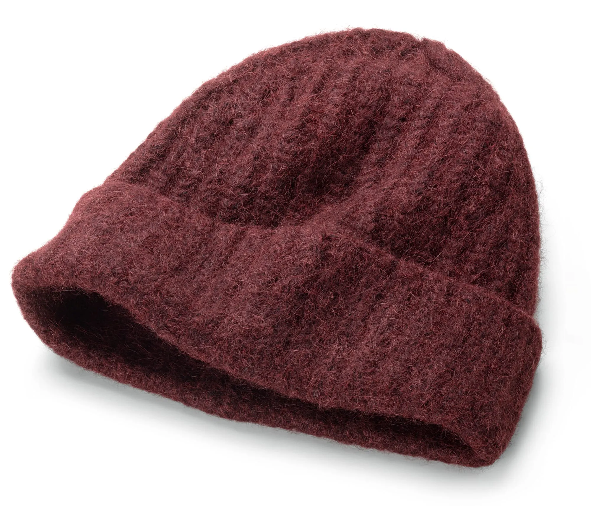 Ladies knitted hat, wine red | Manufactum