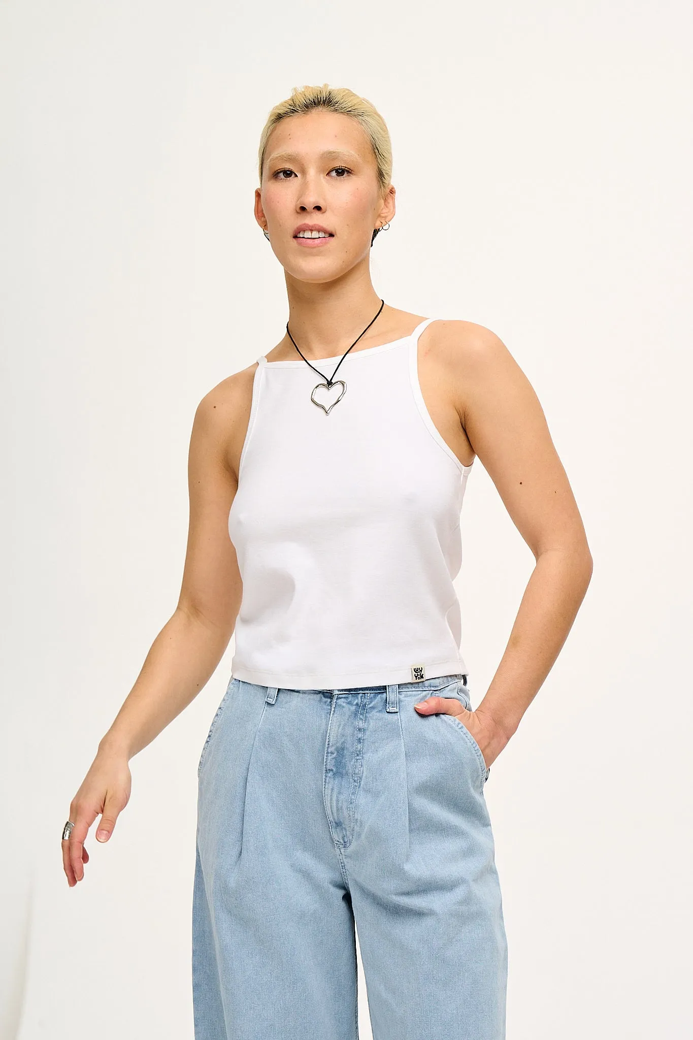 Lara - Cotton Vest Top in White