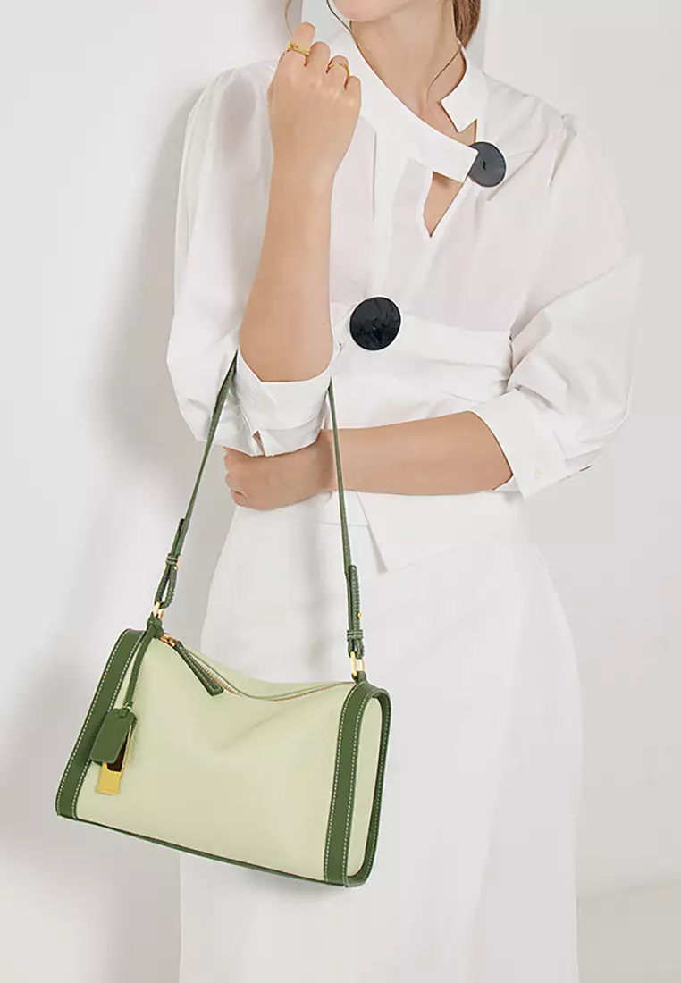 Lara Women's Leather Color Contrast Crossbody Bag
