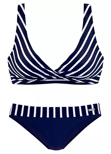 LASCANA Striped Triangle Bikini Set | Grattan