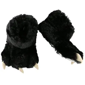 Lazy One Boy's & Girls' Black Bear Paw Slipper