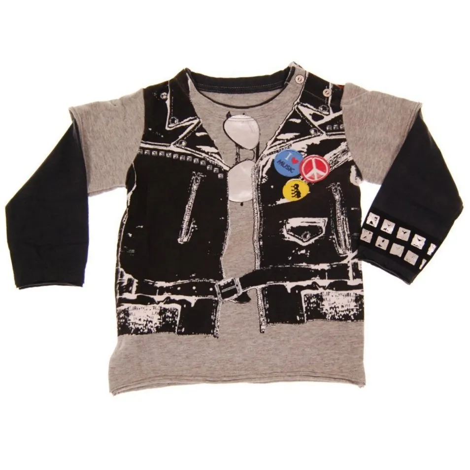 Leather Rocker Vest Baby Twofer T-shirt by: Mini Shatsu