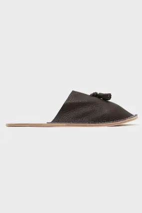 Leather Slipper - Dark Brown