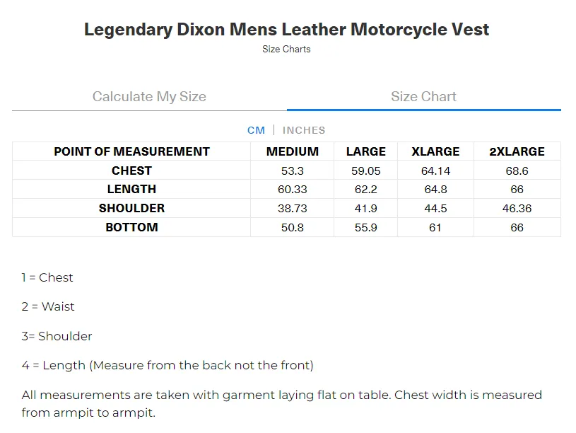 Legendary 'Dixon' Men's Leather Motorcycle Vest