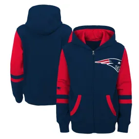 Lids Youth Navy New England Patriots Stadium Colorblock Full-Zip Hoodie