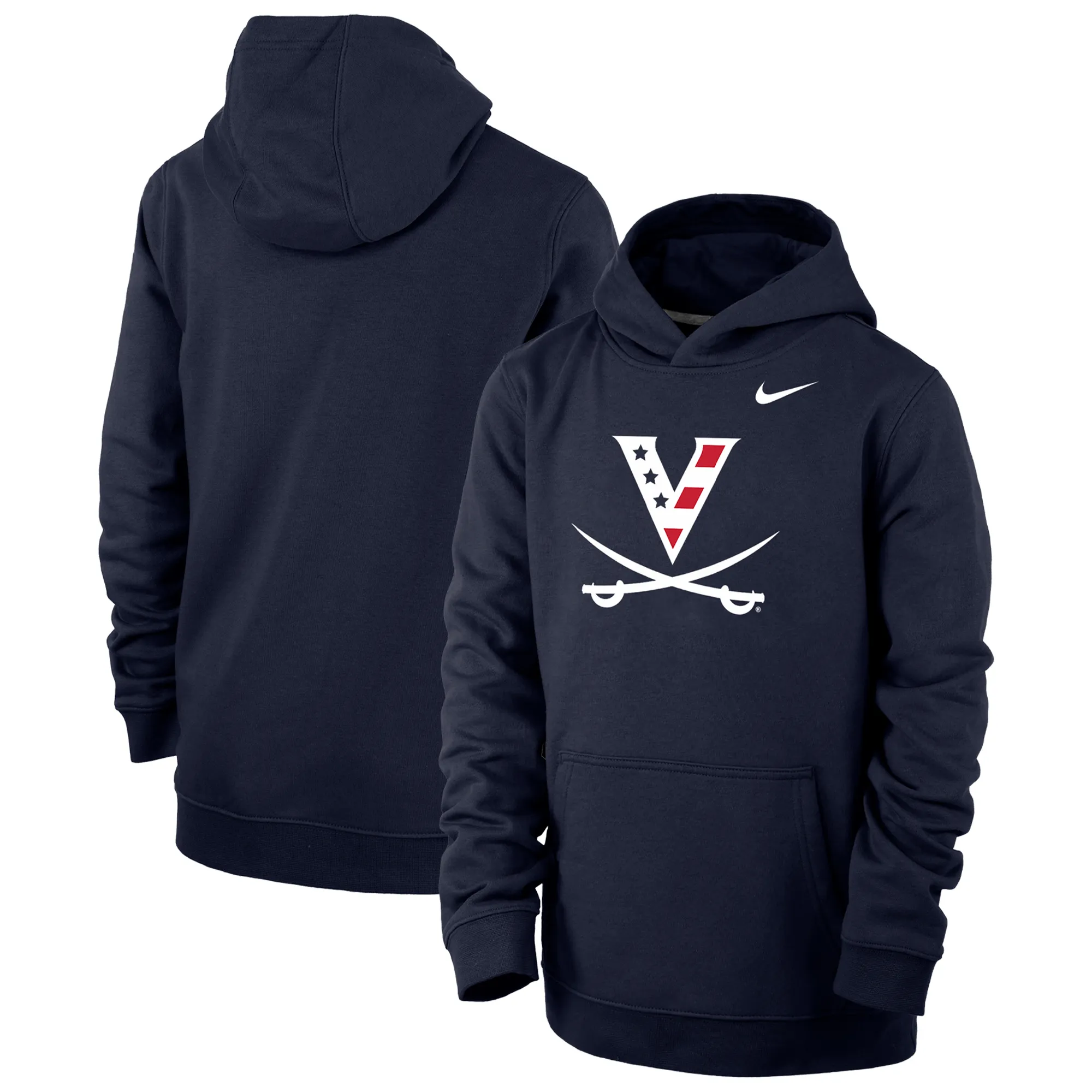 Lids Youth Navy Virginia Cavaliers Red, White & Hoo Primary Logo Pullover Hoodie