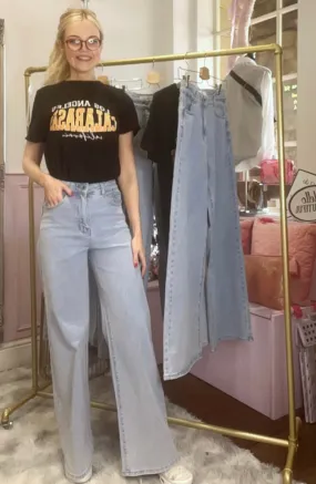 Light wash wide leg jeans