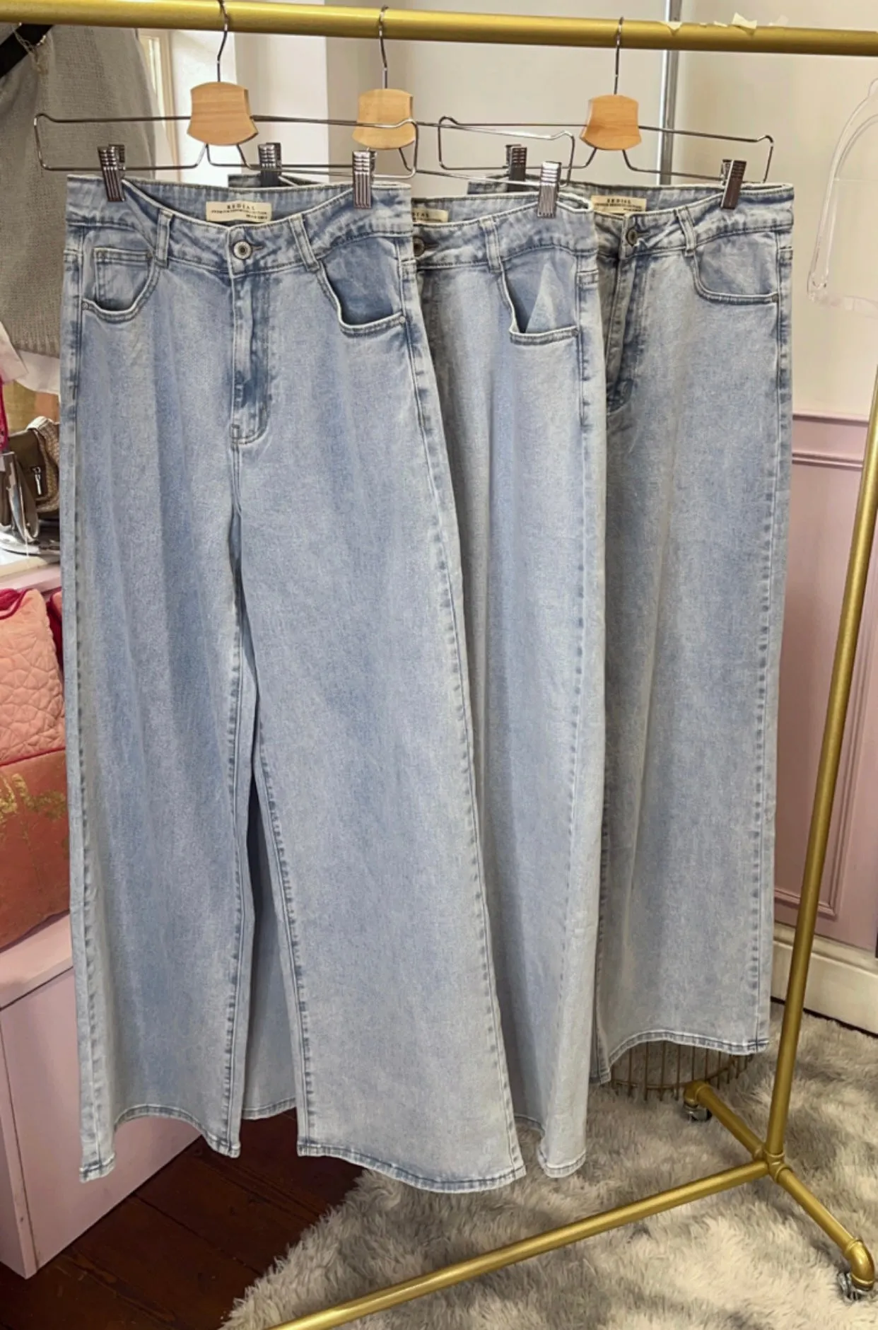 Light wash wide leg jeans