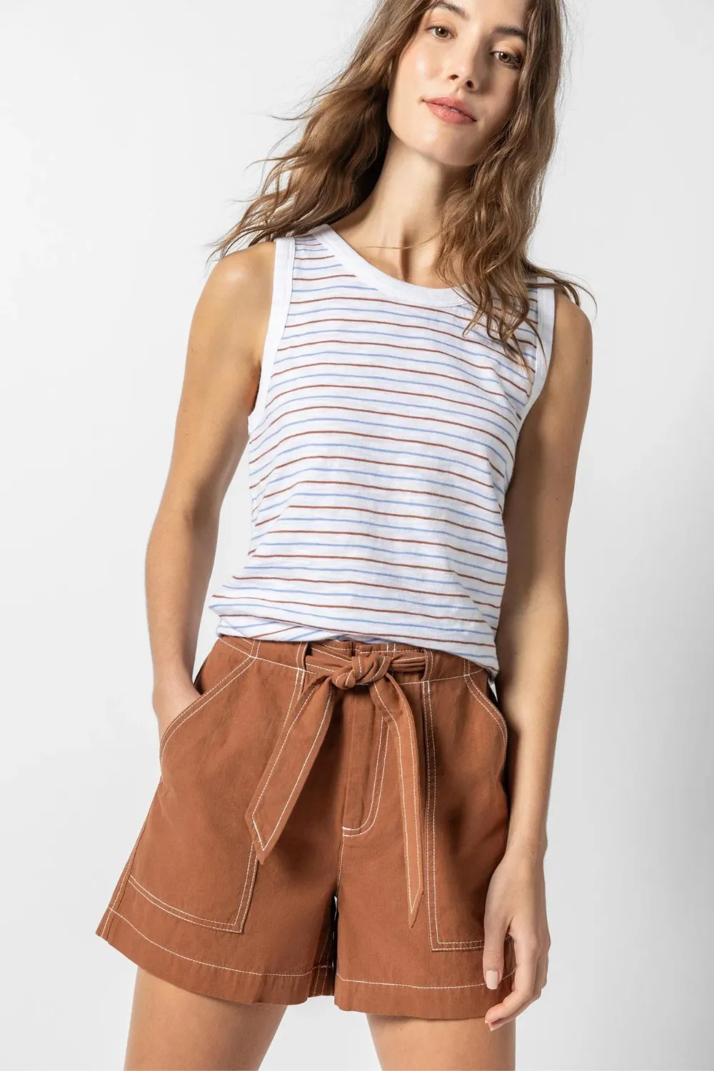 Lilla P Striped Crew Tank