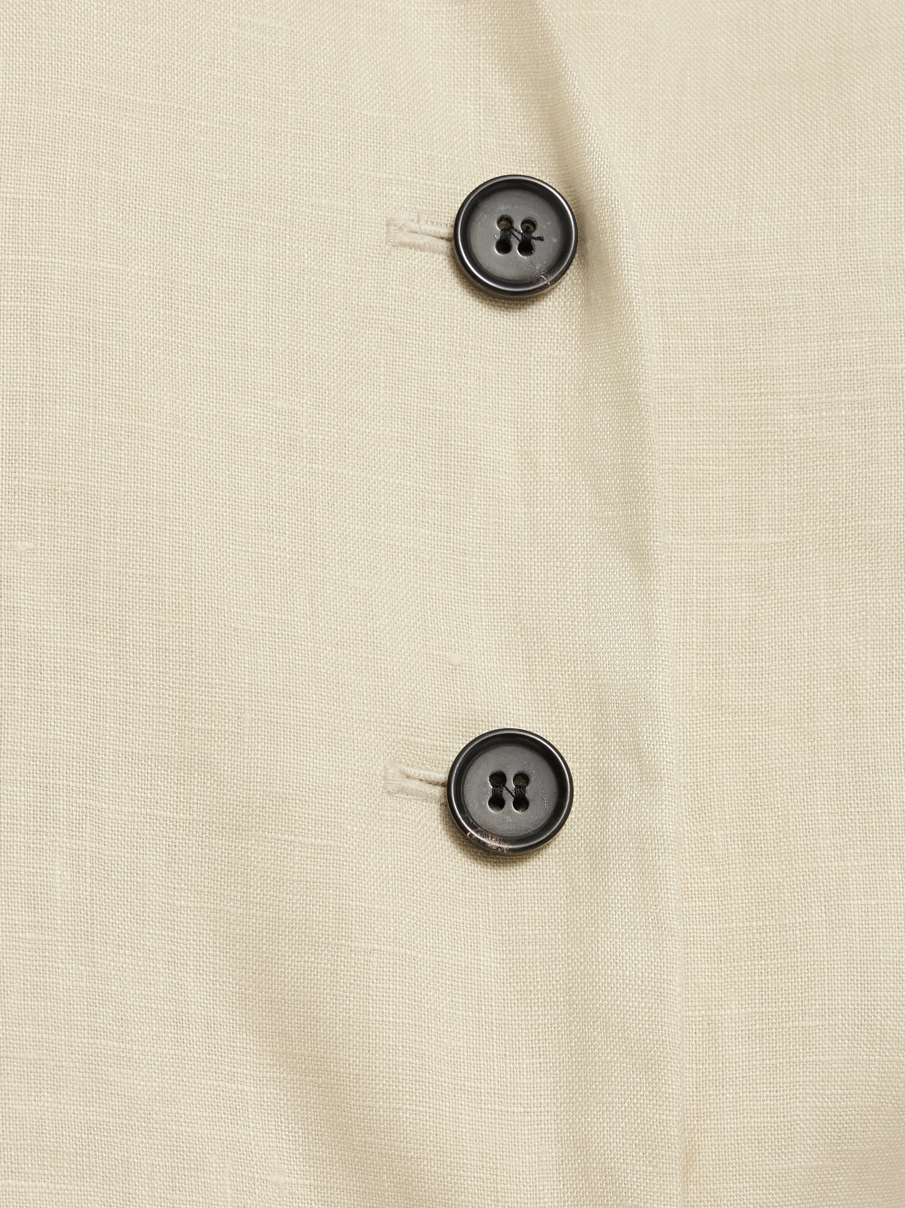 Linen Tie Front Waistcoat | Cream