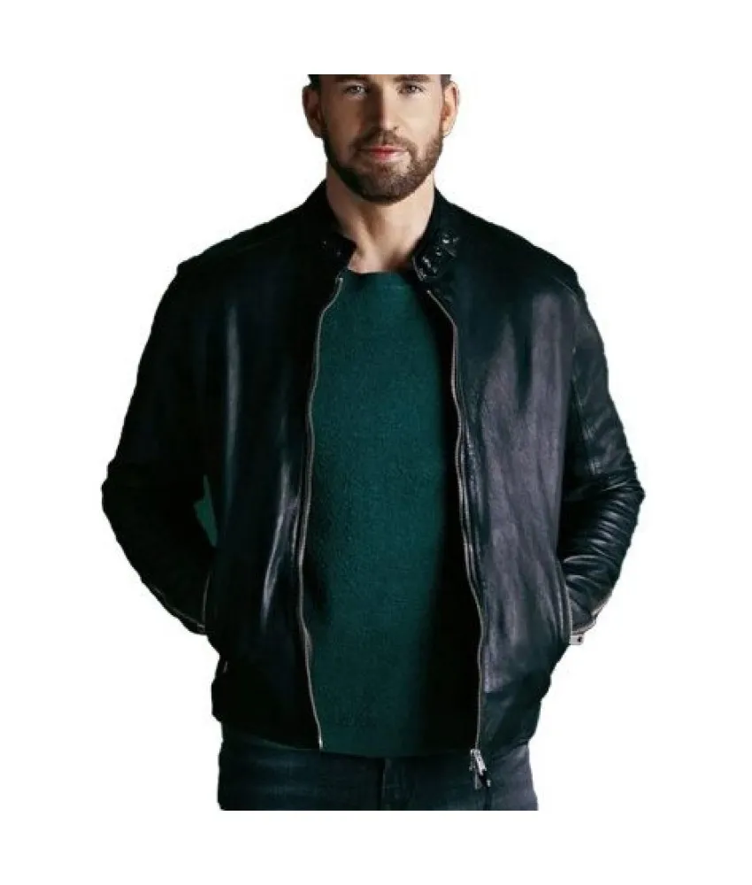 Live Smarter Better World Chris Evans Real Leather Jacket 