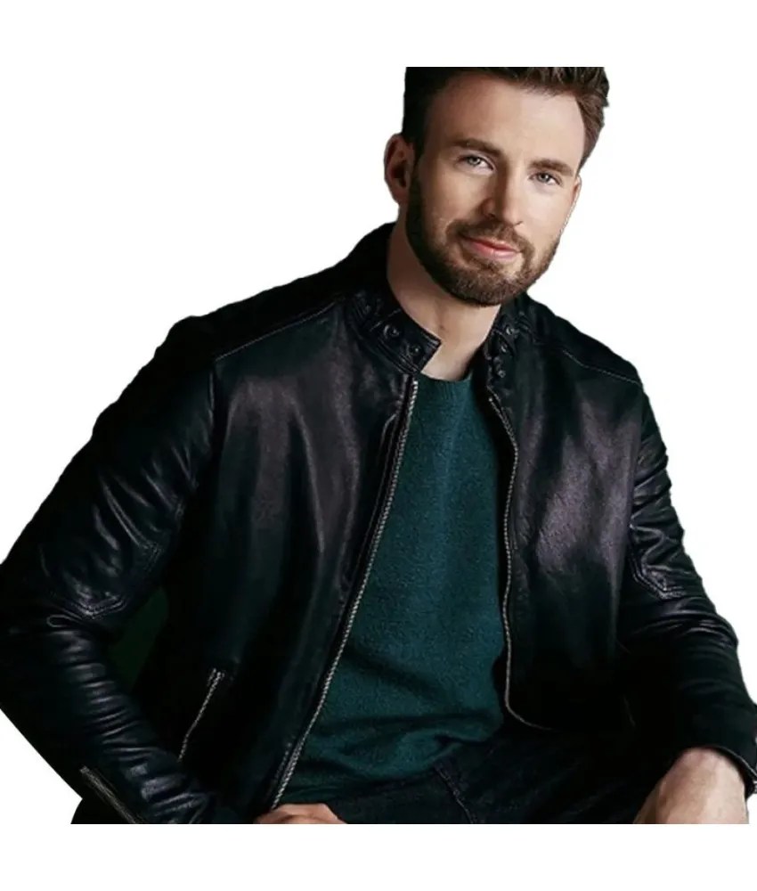 Live Smarter Better World Chris Evans Real Leather Jacket 