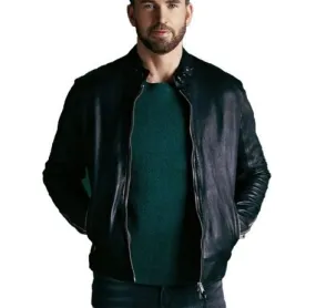 Live Smarter Better World Chris Evans Real Leather Jacket 